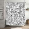 Black White Rose Shower Curtain Bathroom Decor Vintage Flower Waterproof Linen Fabric Home Decoration Printing for Bathrooms