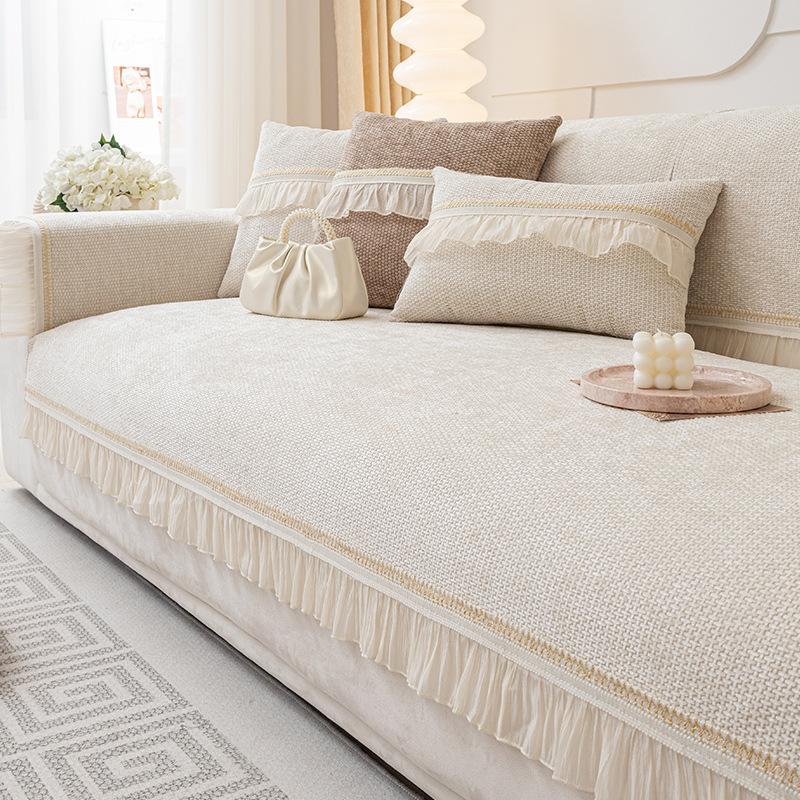 Skin-Friendly Chenier Sofa Cushion, Universal In All Seasons, Machine Washable Sofa Cover, Simple Modern High-End Non-Slip Seat Cushion