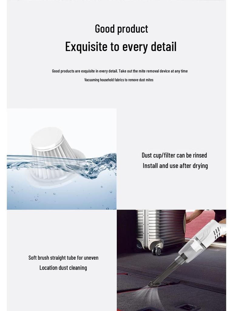 Rechargeable Handheld Mini Vacuum Cleaner and Dust Remover for Home and Car