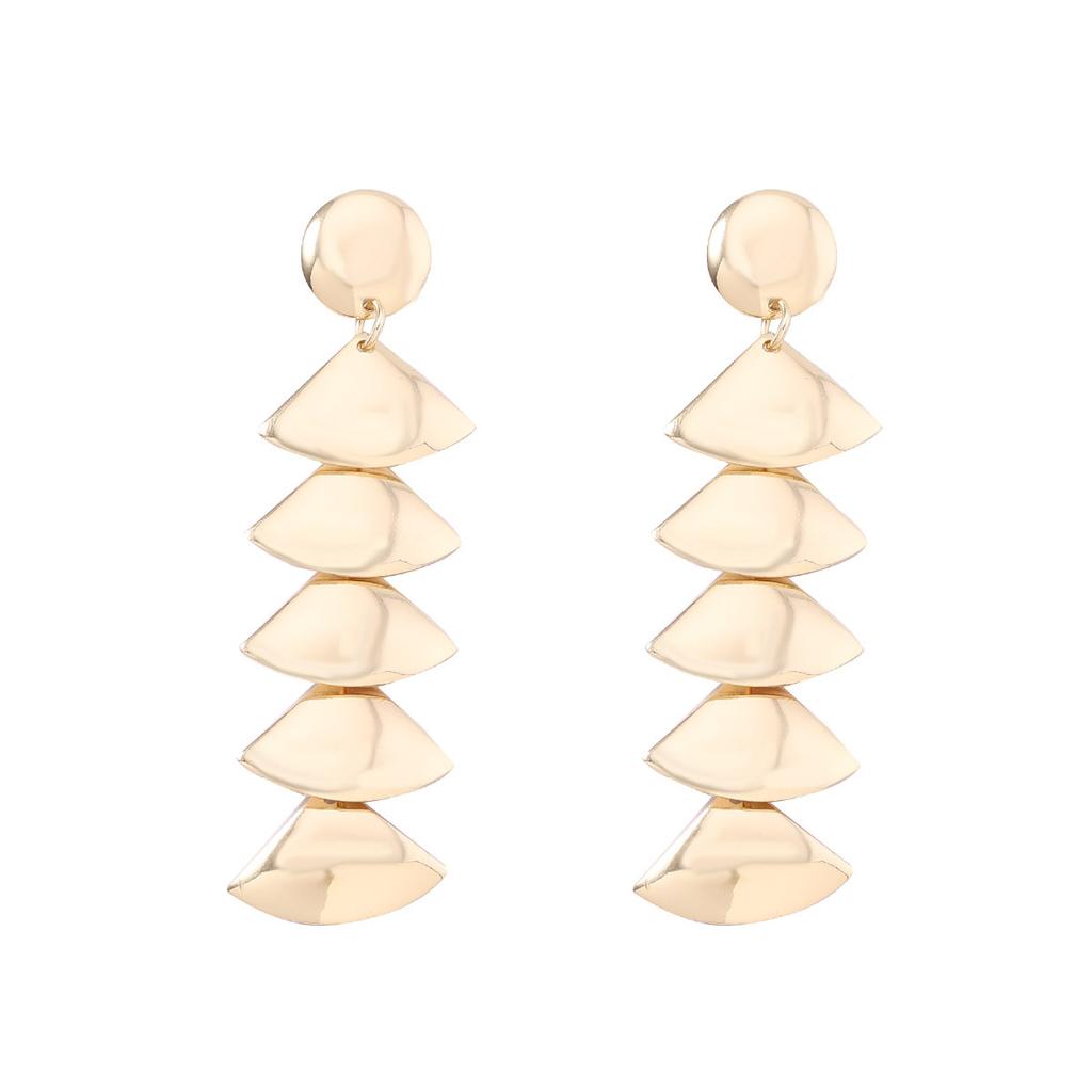 European and American long fringed exaggerated geometric triangular earrings, light luxury and versatile fashion earrings