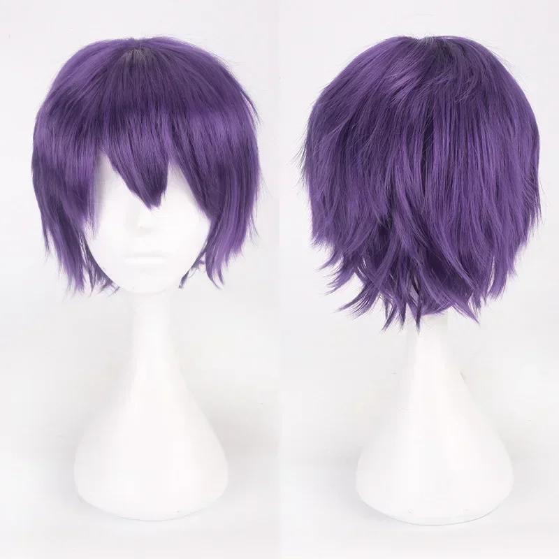 Anime Mystic Messenger 707 Cosplay Synthetic Wig Short Red Orange Heat Resistant Hair Cosplay Wigs