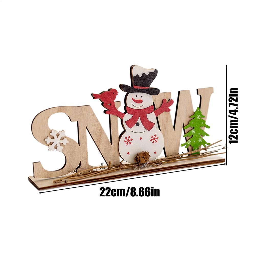 Christmas Table Decorations wooden old man snowman English letter card desktop ornaments Christmas Home Decoration ornaments