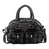 Retro Style Denim Shoulder Bag With Top Zipper And Cell Phone Pocket