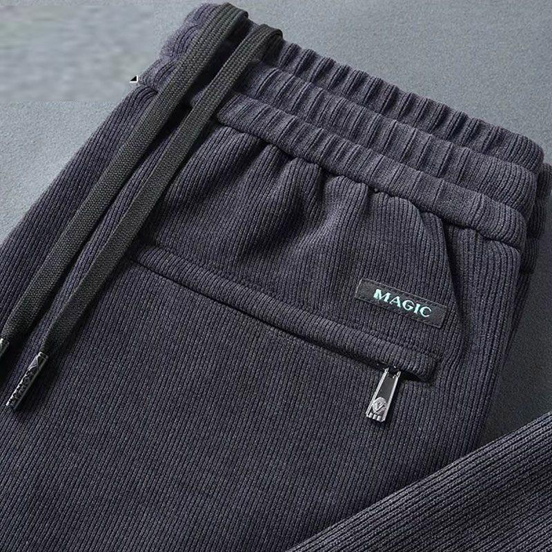 

Мужские прямые повседневные брюки из толстого вельвета с эластичной резинкой на талии и бархатной подкладкой для осени и зимы 2XL