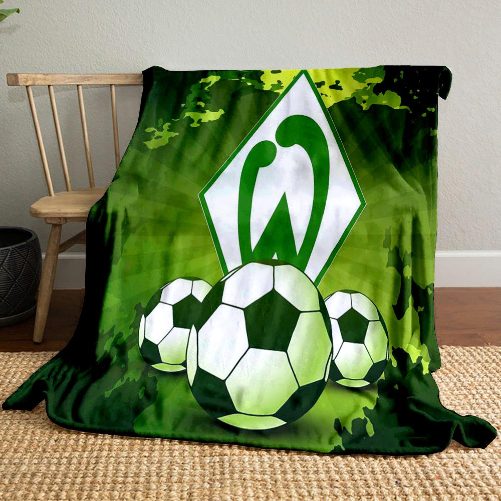 Green Soccer Logo Designed Flannel blanket for bedroom, living room, sofa, and nap