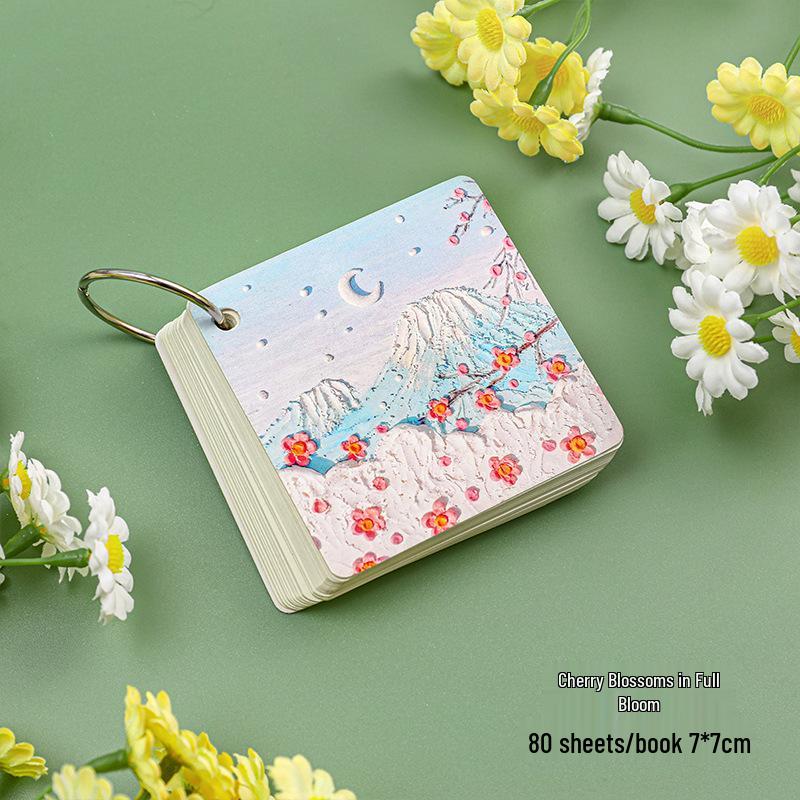 Iron Ring Notebook: Creative Landscape Oil Painting Memo Pad - Blank Stationery for Students