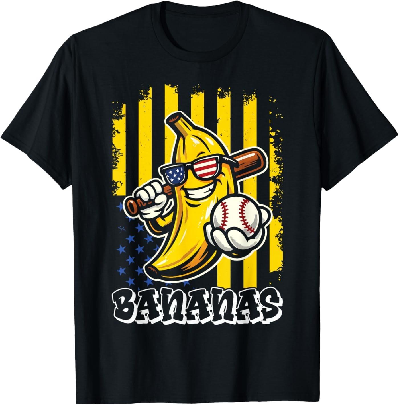 Graphic Banana Proud Name Retro American Flag T-Shirt XXL
