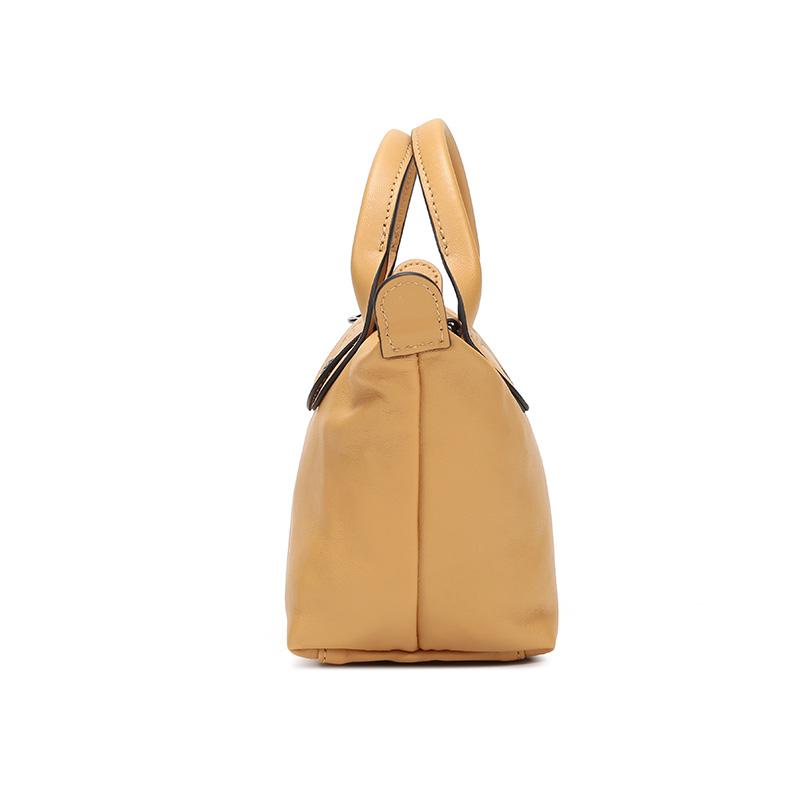 Longchamp Le Pliage Cuir 17 Lambskin Dumpling Bag Mini Women handbags Honey 1500757P15