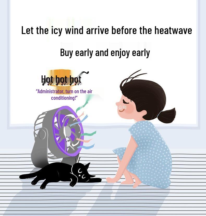 Compact USB Rechargeable Silent Desk Fan for Home or Office