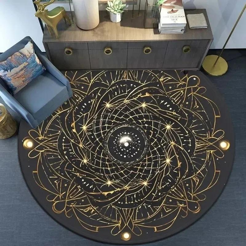 

Galaxy Vortex Holographic Round Rug – Sci-Fi Inspired Floor Mat for Game Room, Living Room Modern Homes Non Slip Fantasy Rug 60cmx60cm