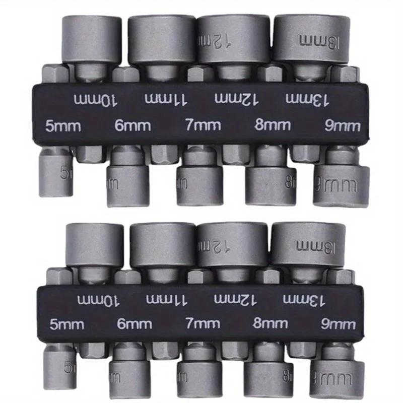 18pcs/set 5mm-13mm Hex Sockets Sleeve Nozzles Nut Driver Set Screwdriver Set Schroevendraaier Sets Tools Socket Wrenches