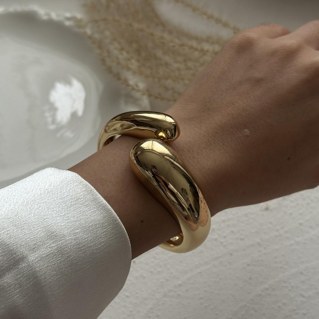 Exaggerated Wide Cuff Bangles Punk Gold Silver Color Geometric Metal Large Bangles for Women Bracelets Men Luxury Jewelry Gift