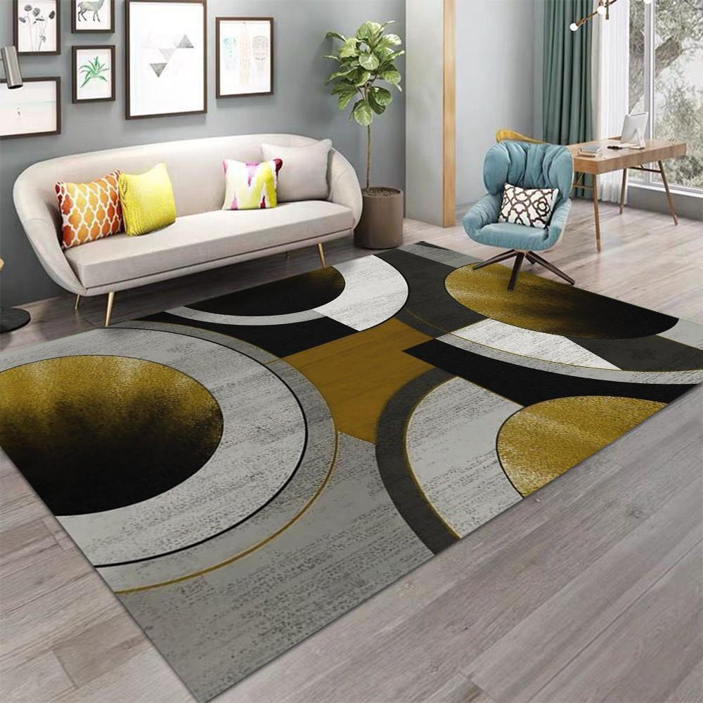 Modern Geometric Print Carpet Rug Large Area Rug for Living Room Bedroom Decor Rug Non-Slip Washable Floor Mat