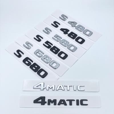 Glänzend Schwarz Silber S480 S500 S560 S580 S600 ABS Emblem für Mercedes Benz S W222 W223 Auto Seite Hinten Abzeichen Typenschild Logo Aufkleber