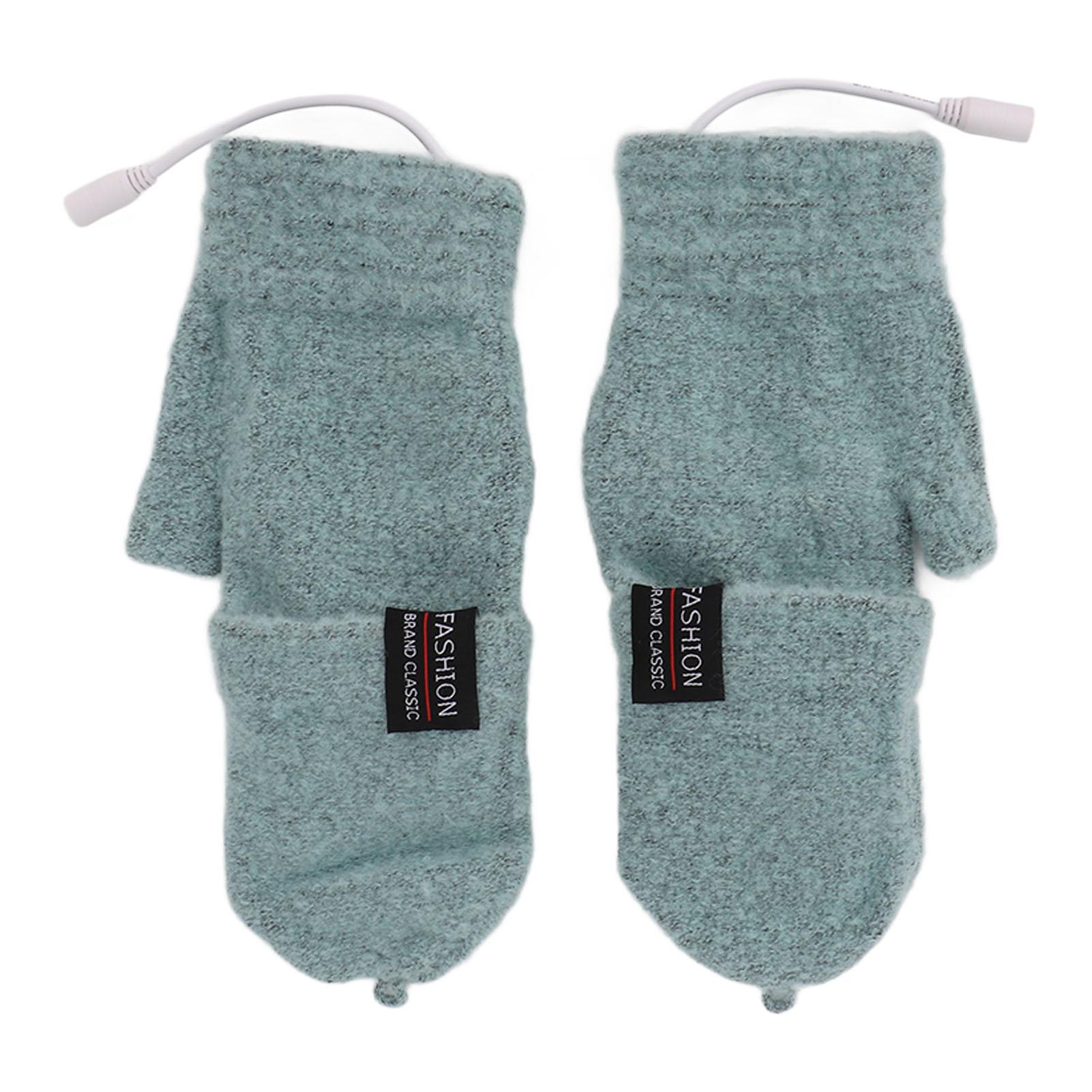 

USB-перчатки с подогревом, электрические полуруки, двухсторонние, теплые перчатки для ноутбука, для улицы и помещения зелёный