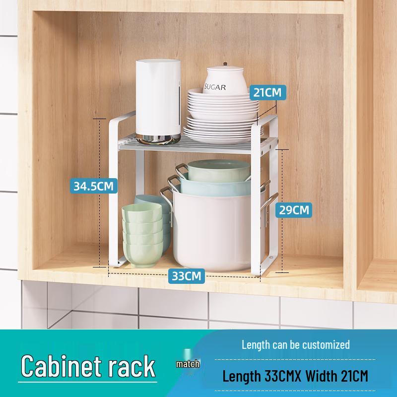 2-Tier Carbon Steel Kitchen Cabinet Organizer