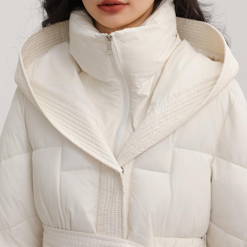 Warm Long Parkas for Women Overcoat With Belt Plus Size Fashion Long Sleeve Thick Woman Winter Coats Hooded