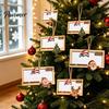 Holiday Cash Gift Decoration 2Pcs Christmas Money Holder Hanging Ornament for Cash, Wooden Xmas Tree Box Decoration, Reusable Party Tabletop