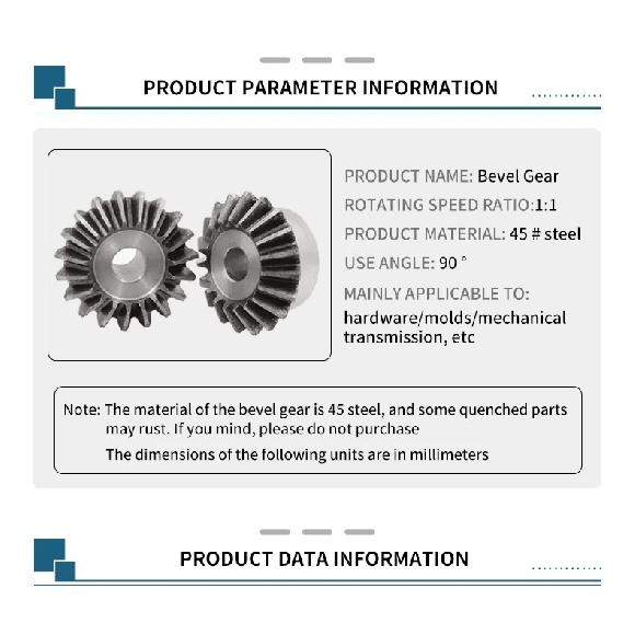 Bevel Gear 1M 25/30Teeth Inner Bore 6/8/10/12/14/15/16mm Gear 90 Degrees Transmission Precise Bevel Gear