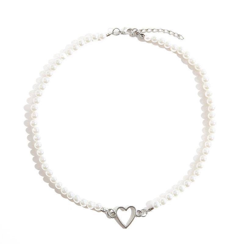 Fashionable Heart-shaped Necklace, Feminine Temperament, Fashionable Luxury Design Collarbone Chain One Size белый