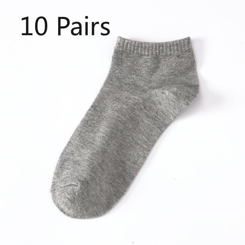 10 Pairs of Men's Spring and Summer Sweat Absorption Shallow Mouth Invisible Socks
