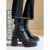Increase foreign style, thin boots, short boots, popular thick heel, niche design, comfortable and non-slip boots