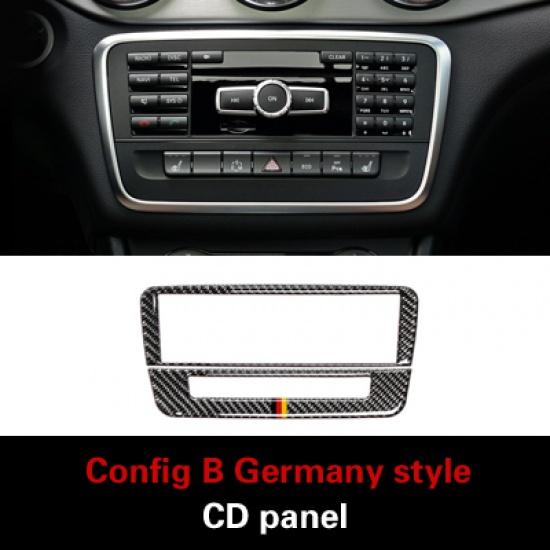 Carbon Fiber For Mercedes Benz W176 GLA X156 CLA C117 A B Class CD Panel Trim Cover Sticker Car Interior