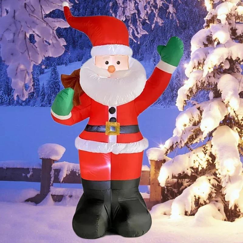 Zaino Babbo Natale Decorazione Natalizia Giocattoli Gonfiabili Con Luce LED Modello Gonfiabile 1.8M Regalo per le Feste Decorazione Interna Esterna