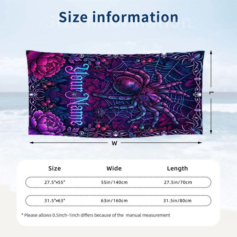Fantasy Magic Theme Beach Towel Personalized Custom Name & Text Soft Quick Dry Beach Towel for Swimming Travel