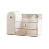 Cosmetic Storage Box with Removable Drawer 3-Layer Makeup Organizer with 27 Brush Slots Dustproof Moisture-Proof Makeup Brush Holder