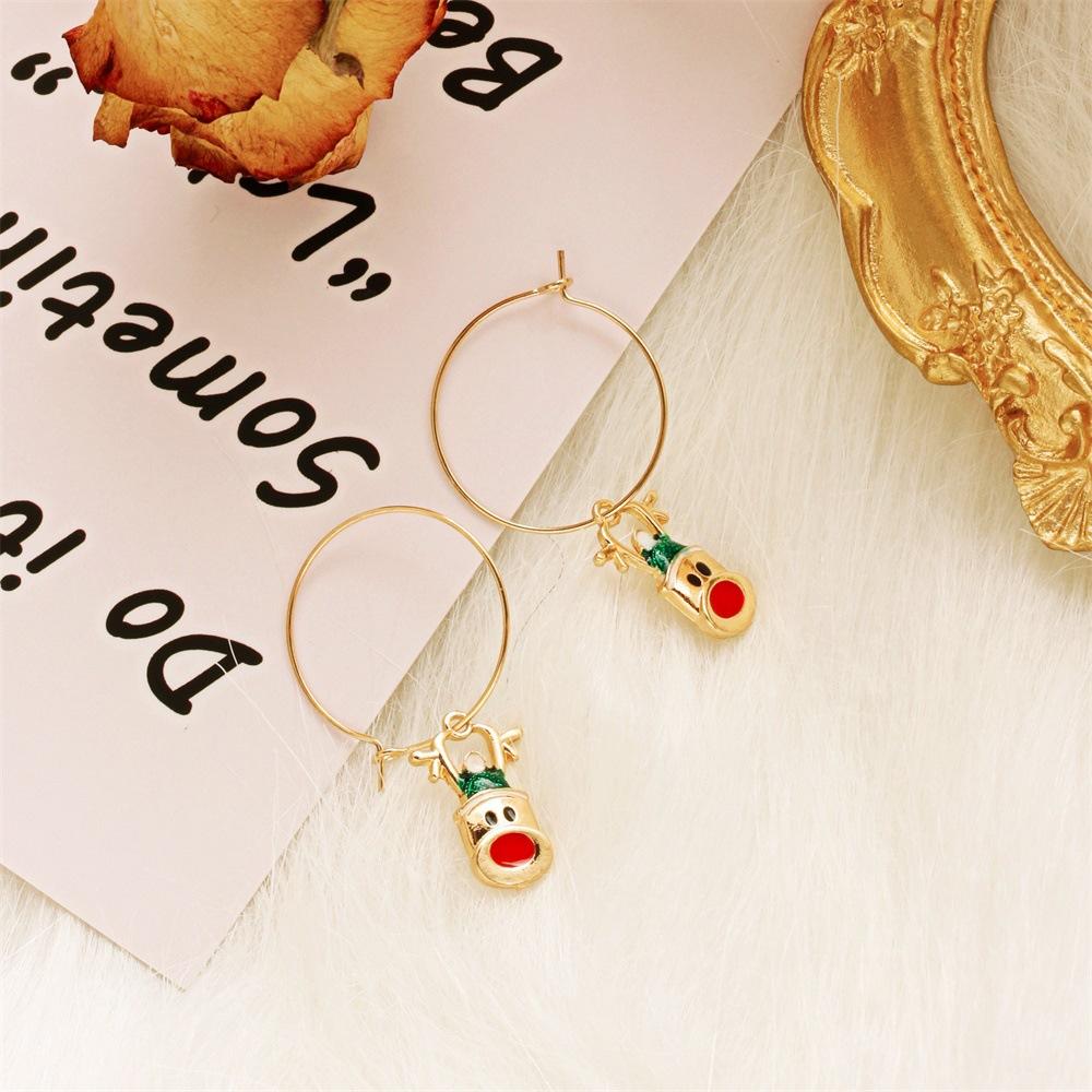 3 Pair of   Women's  Earrings  Alloy  Colorful Flower  Christmas  Earrings