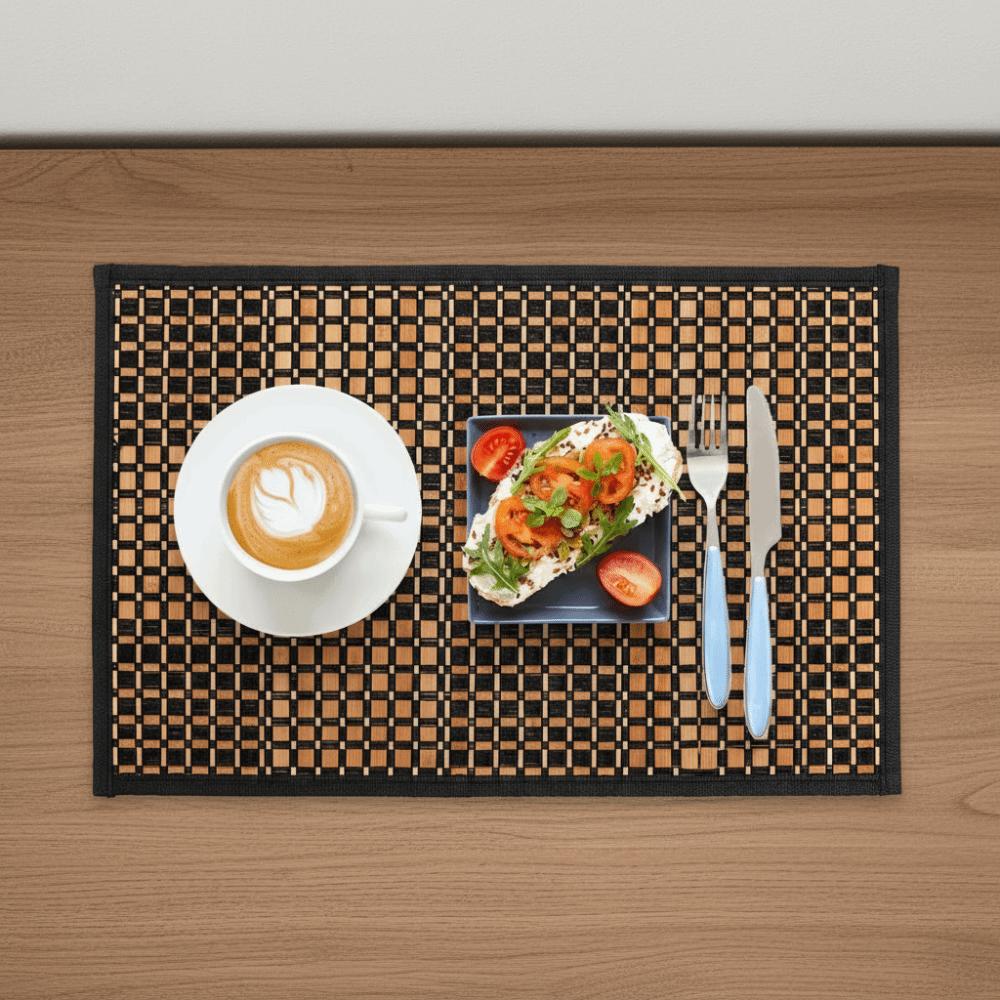 2PCS Stain-Resistant Bamboo Placemat Heat-Resistant Heat-insulating Pad Tea Table Mat Restaurant