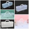 Plastic Clear Storage Box Clear Desktop Organizer Marker Pen Storage Holder with Handle Calligraphy Toolbox Stationery Storage
