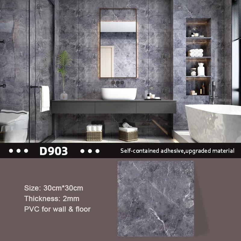 10pcs Wall Stickers Self Adhesive Waterproof Marble Floor Sticker Bathroom Living Room Wall Paper Renovation Decals Ground Decor