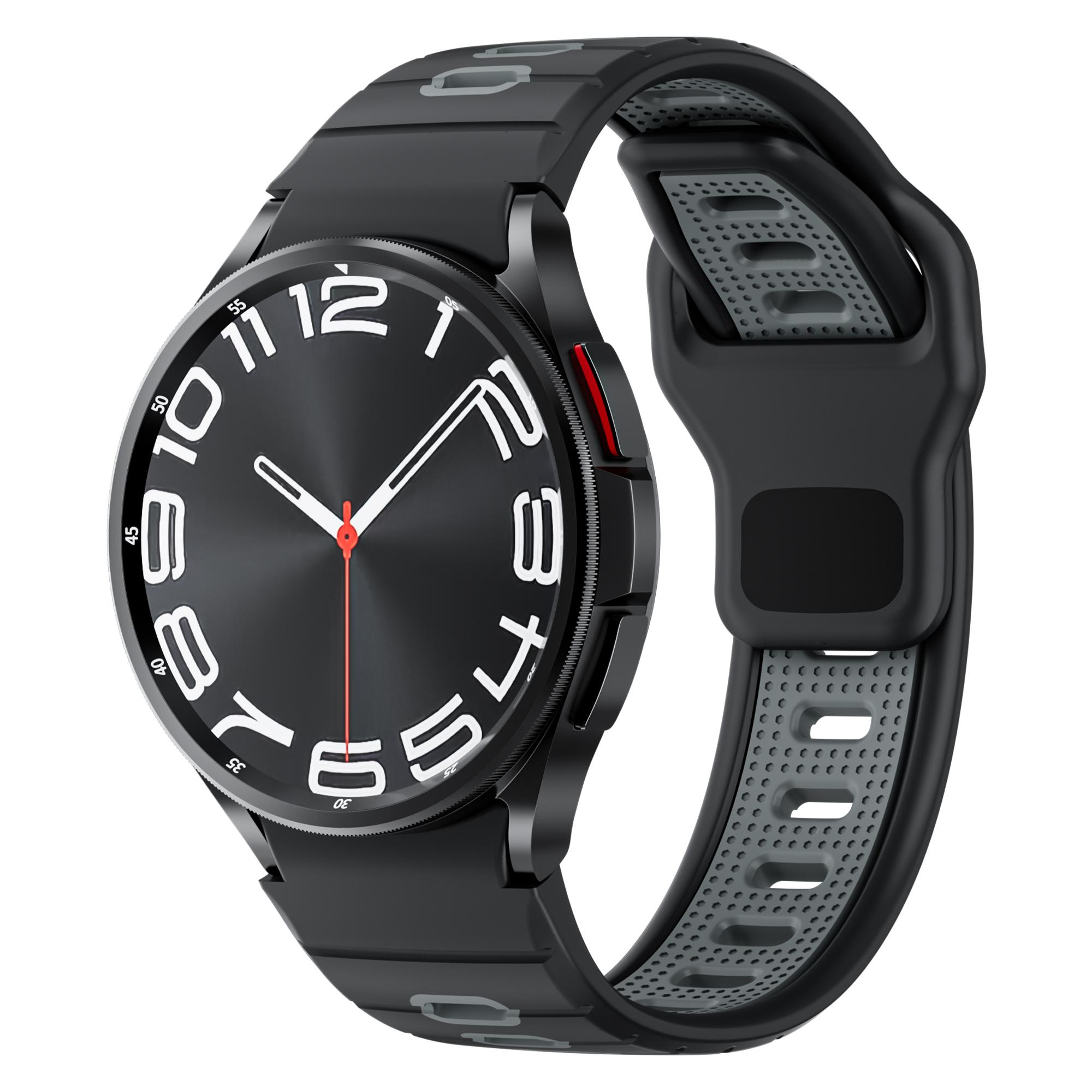 

No Gaps Silicone Strap for Samsung Galaxy Watch 7 FE 6 4 Classic 5 Pro 40mm 44mm 42mm 46mm 47mm 43 Bracelet galaxy watch 7 band Galaxy Watch7 44mm черный серый
