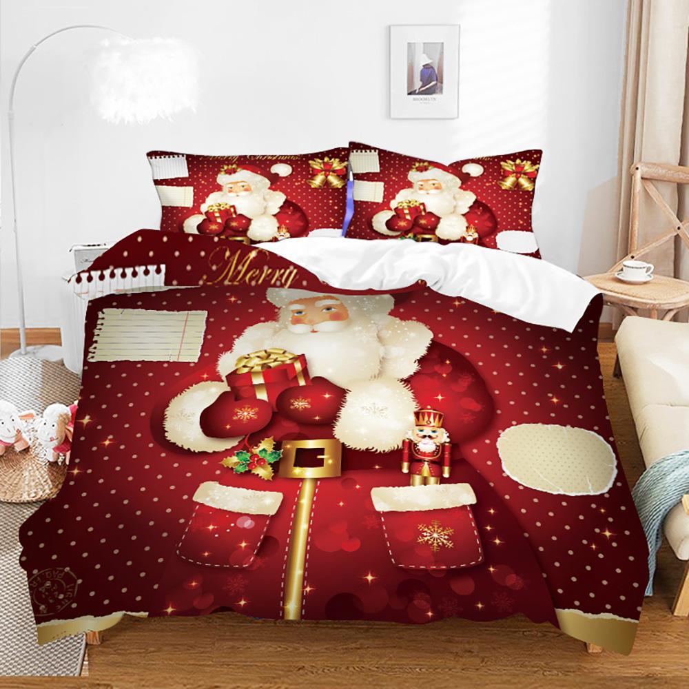 Christmas Christmas cartoon digital printing bedding four-piece set