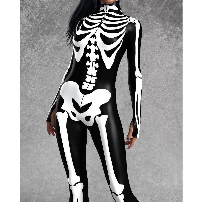 Unisex Cyber Punk 3D Digital Printing Halloween Party Role Play Outfit Women Men Cosplay Costume Carnival Jumpsuit