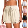 Spring and Summer New Women's Fashion Lace Beach Casual Loose Lace-up Shorts