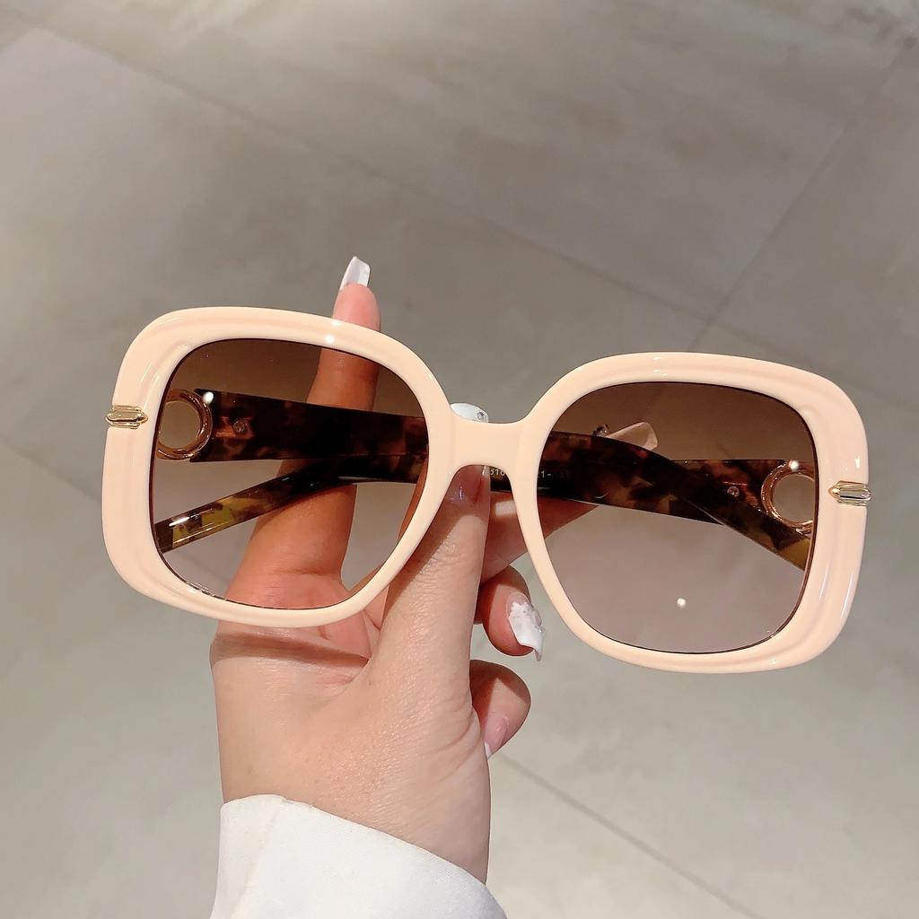 Vintage Square Sun Glasses  Women Trendy Stylish Oversized Outdoor Shades Ins Luxury Brand Design Gradient Sunglasses