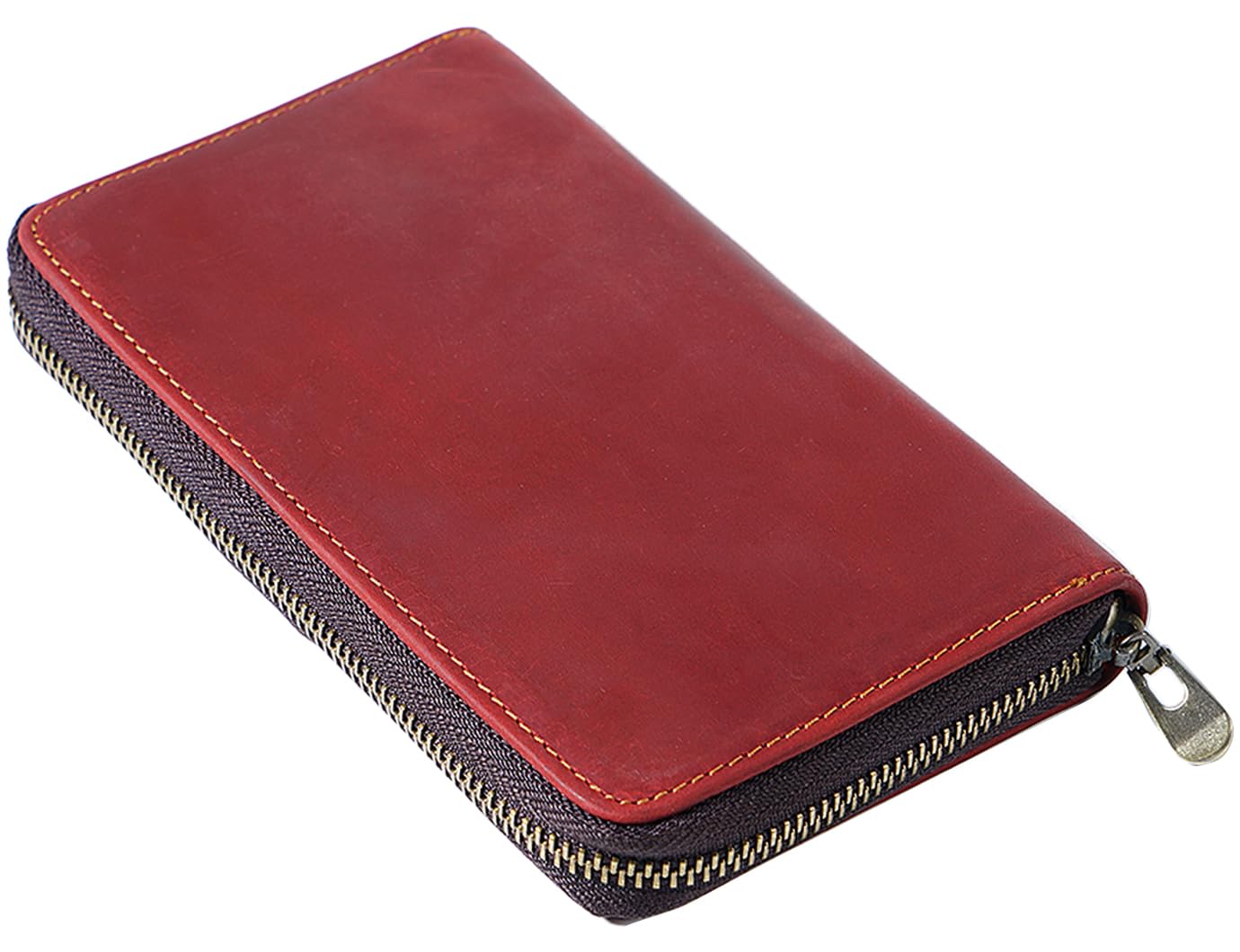 

HIMHERCOM Кожаный пенал для карандашей на молнии, с фиксированным отделением для мелочей, большой для перьевых ручек, ретро, из натуральной кожи, для старшеклассников, унисекс