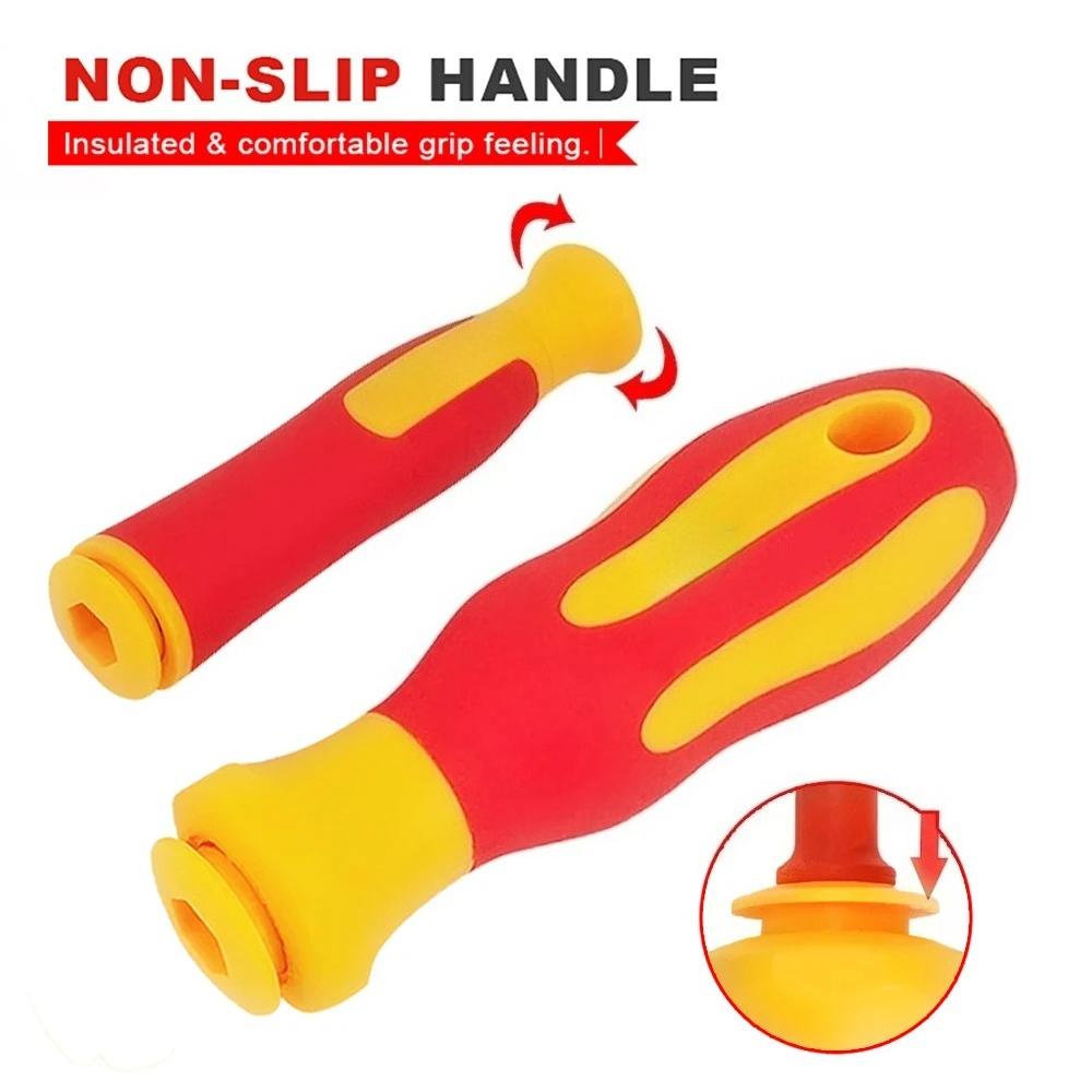 10Pcs Interchangeable Blade VDE Insulated Screwdriver Set with Case Magnetic 500V Home and Professional Use Electricians Tools
