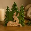 Woodland Stag Deer 3D Mango Wood Ornament 23x20cm