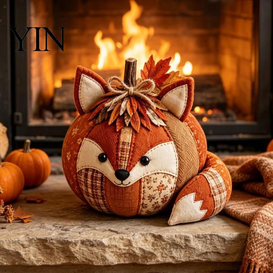 Basteln für den Familienabend Tier Kürbis Patchwork-Set, DIY Fuchs Katze Eule Nähen Halloween Filzmaterialien Niedliches Bastelset Erwachsene, Herbstdekoration für Zuhause