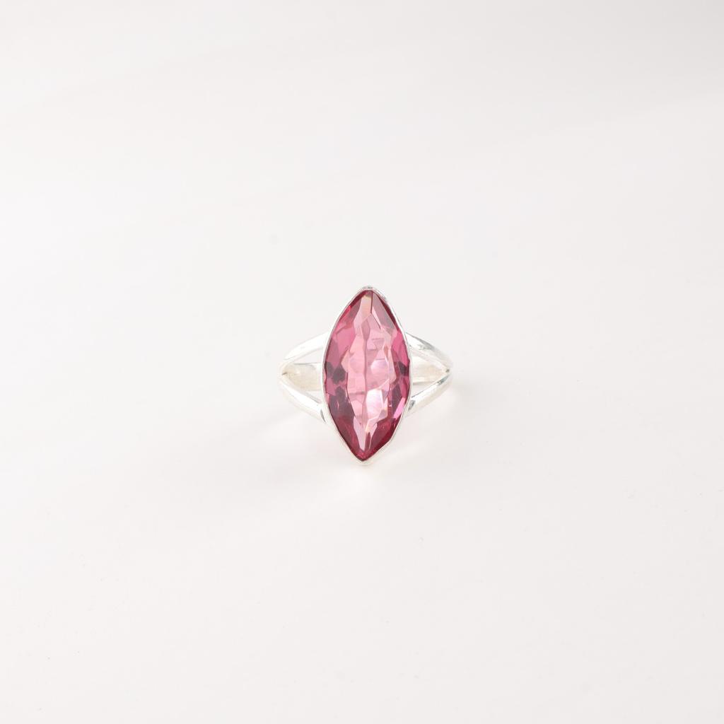 Rosa Turmalin Ädelsten 925 Sterling Silver Smycken Handgjorda Trendiga Ring RR-23-6
