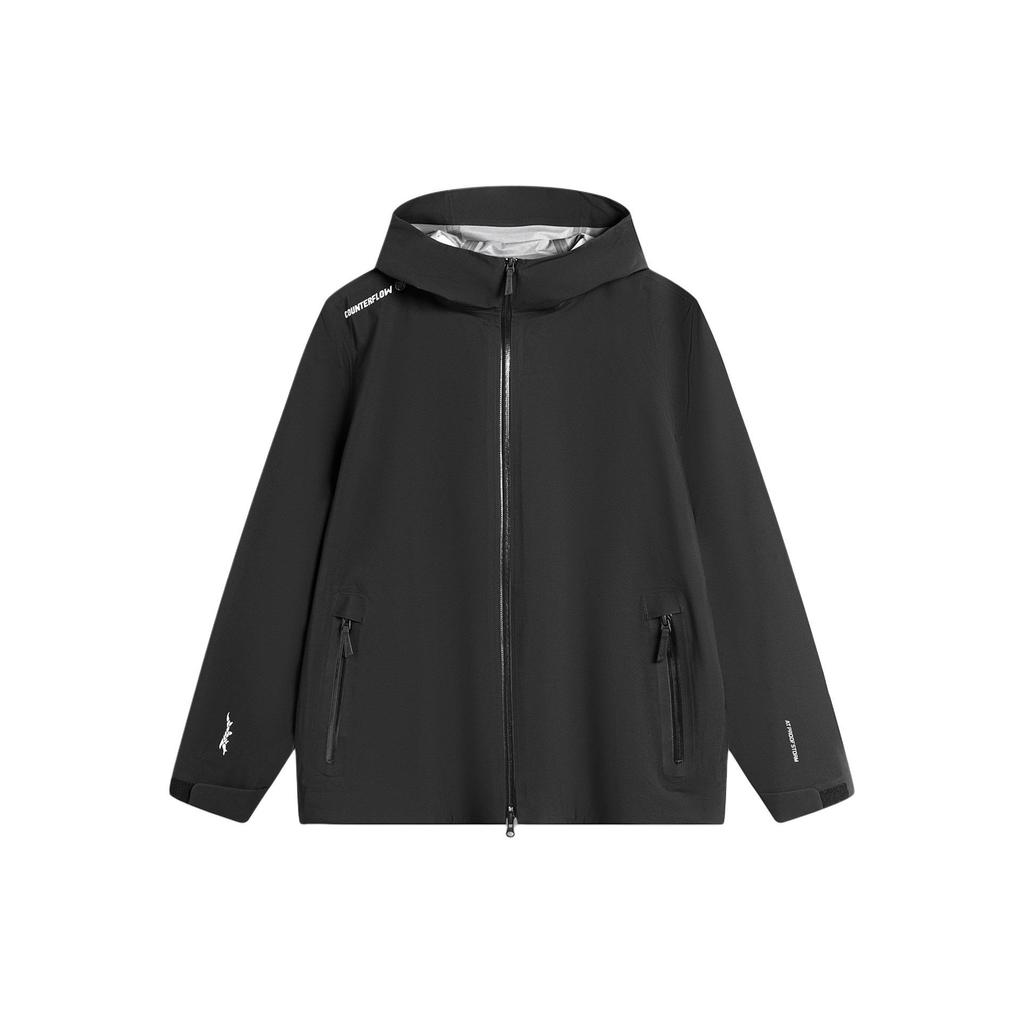 Li Ning CF Reflective Waterproof Windproof Breathable Outdoor Hooded Jacket Men Jacket Black ACFU007-1