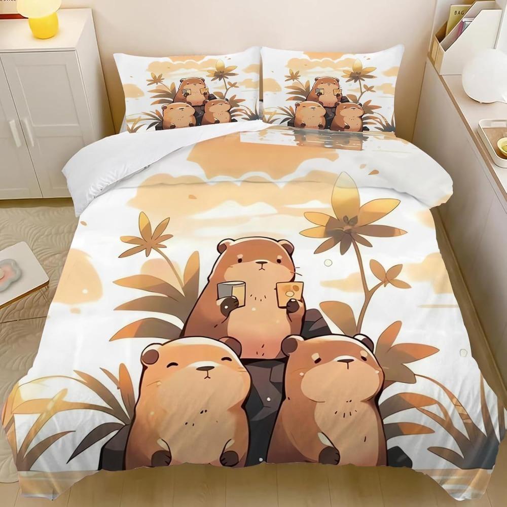 Cute cartoon dolphin bed sheets and down duvet covers, children's duvet covers, adult room decorations, ultra-fine fiber soft be