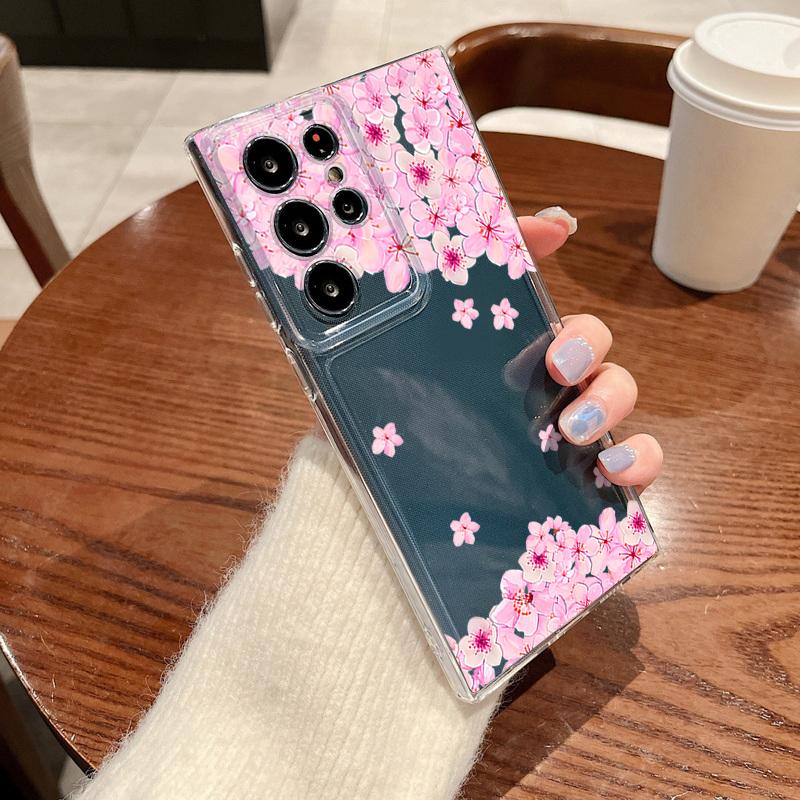 Little Flower Pattern Phone Case For Samsung Galaxy S26 S25 S24 S23 Ultra S22 Plus S24 S21 FE S25 Edge Clear Silicone Soft Cover