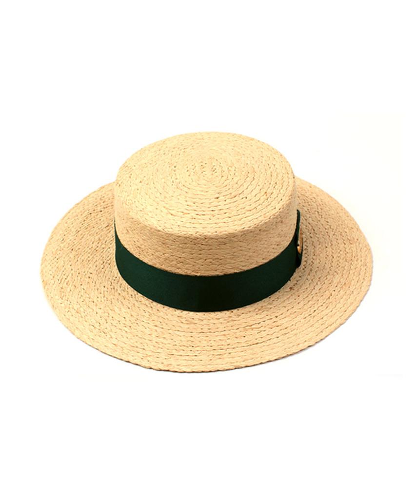 Yunibeosyeolkemiseuteuli Green Line Radia Beige Flat Fedora Summer Fedora