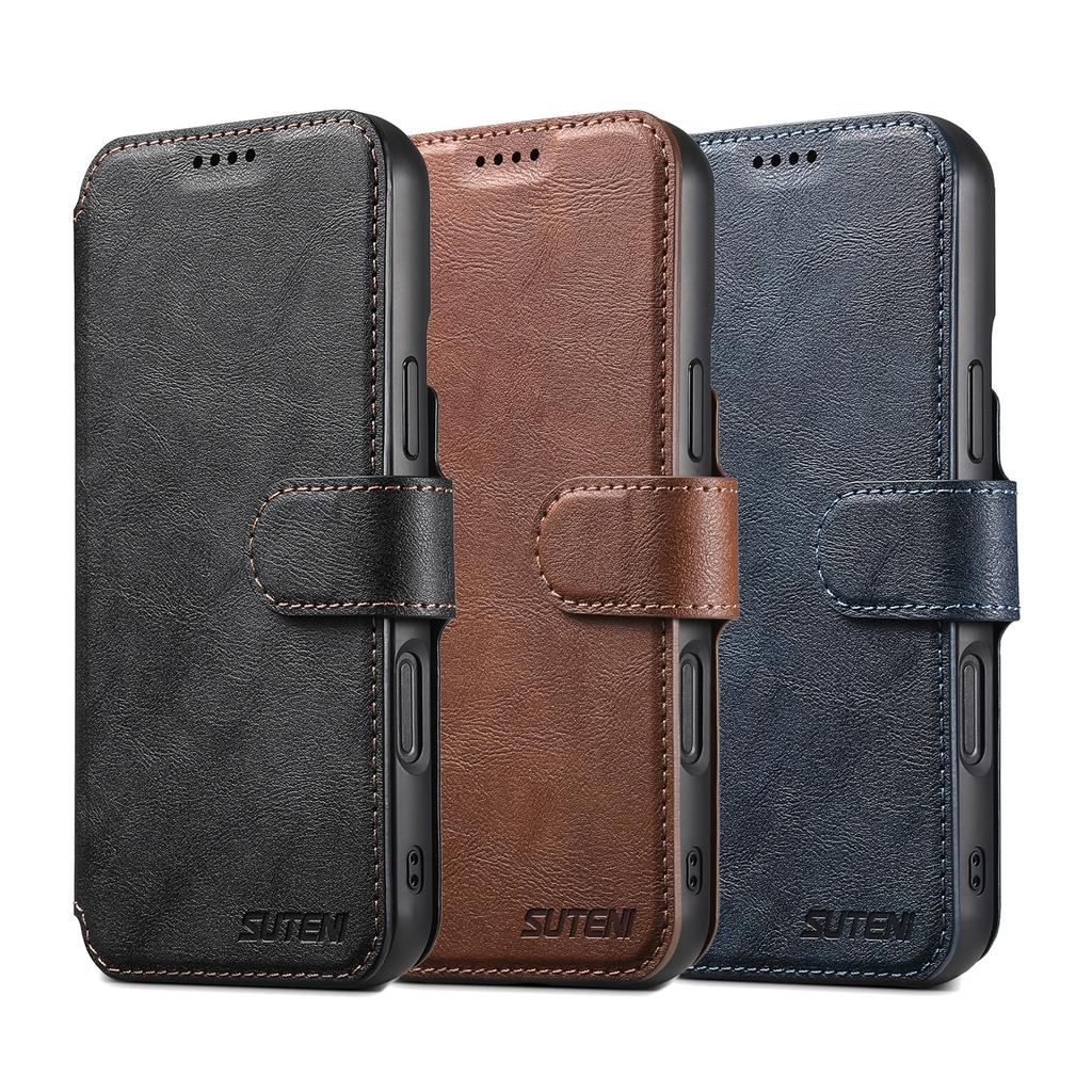 PU Leather Wireless Charging Card Holder Stand Wallet Magnetic Flip Cover Phone Case For iPhone 17 Pro Max 16 Plus 15 14 13 12