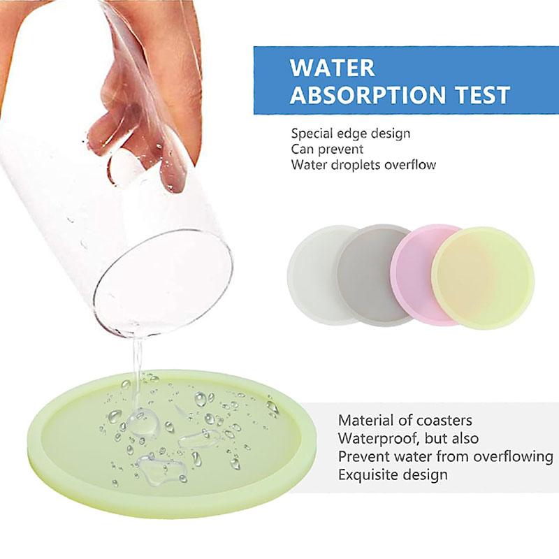 Luminous Drinks Coaster Silicone Coffee Cup Holder Non-Slip Heat Resistant Beer Coasters Mat for Wedding Bar Party Decoration
